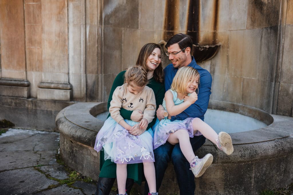 Family during photography session at Rockefeller Park Greenhouse 